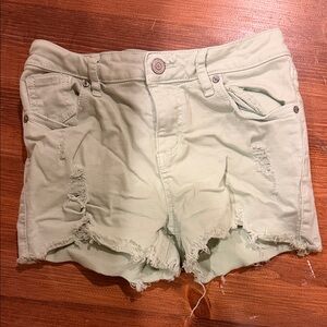 RSQ Light Green Distressed Kids Shorts